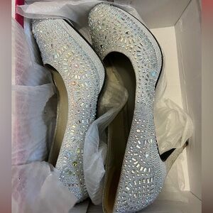 Silver Slipper dress heels, worn once